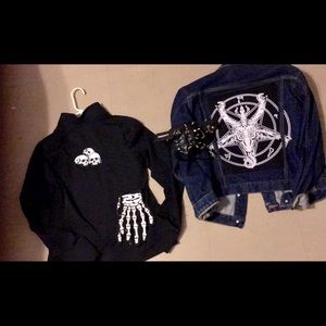 Goth spike mask plus 2 gothic jackets